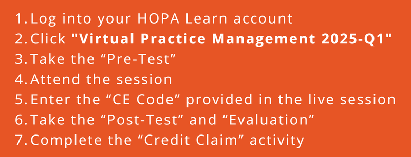 HOPA Learn Credit Claim Info Orange